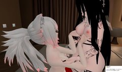 VRChat two Lesbian Wolfgirls Sex ERP