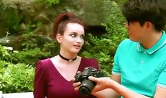AMWF Irina Griga Russian Woman Red Head Nude Model Interracial Cowgirl Creampie Sex With Photographer Taking Pictures In The Forest After Showers Together Korean Man