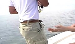 Hot blonde gets fucked by an older man on his boat