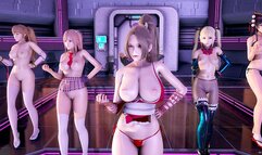 [MMD] PinkCat Naked Dance Nyotengu Ayane Kasumi Marie Rose Honoka Mai Shiranui DOA Erotic Dance