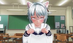 3D HENTAI YURI Neko Schoolgirls Lick Pussies after School