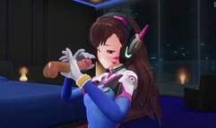 3D HENTAI D.VA jerks off your cock in the penthouse
