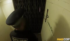 Monty - Leggy Office Slut Fucks Cop in an Elevator