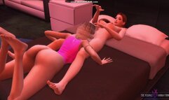 Lesbians In Red Lingerie Have Sex In Sexy Room - Sexual Hot Animations