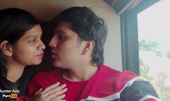 Indian Teen Couple Kissing in the Bus
