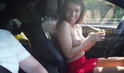 OMG! BABE GETTING NAKED WHILE DRIVING! IN FRONT OF A FELLOW TRAVELER!