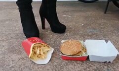 fast food crushed under boots