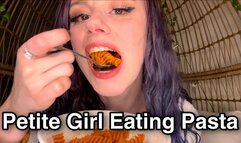 Petite Girl Eating Pasta