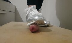 Cock crush cumming with shoes