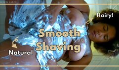 Hairy Hippie Ebony Shaves Body in Shower and Proudly Displays Pussy