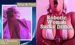 Robotic Woman Mechanically Sucks Multiple Dildos