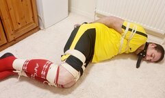 Edging a tied up footballer with my wand -BBW domination, BBW bondage,bound and gagged man,man tied up,amateur,male bondage,man in bondage,soccer kit,football kit,socks,rope bondage,gay bondage,edging,edged,wand,