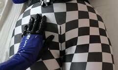 Rubberdoll Masks Zentai Doll in Gas Mask, Unzips Suit to Probe and Vibrate Rubber Pussy