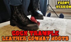 Crushing his Cock in Combat Boots Black Leather - CBT Bootjob with TamyStarly - (Front Version) - Heeljob, Ballbusting, Femdom, Shoejob, Ball Stomping, Foot Fetish Domination, Footjob, Cock Board, Crush