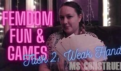 Ms Construed's Femdom Fun and Games: Task 2 - 3 Min Humiliation Challenge ~ Femdom Verbal Humiliation JOI Task ~ 480p SD