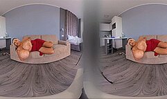 VR180 3D - Titplay on the Sofa with Maja and Roxi (Clip No 2447 - wmv version)