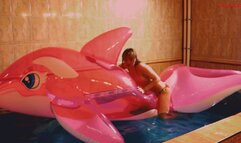 Alla gets fucked hot by a huge inflatable whale and POP his sharp nails many times!!!
