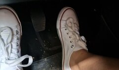 Hardcore pedal pumping in white sneakers - Drinving in Milano with boobs out! 720HD
