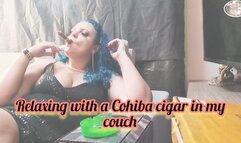Relaxing with a Cohiba cigar in my couch - SCL002