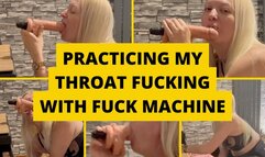 Practicing my throat fucking with my fuck machine