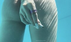 Chain smoking in pool while swimming
