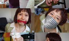 Cute Chinese girl nabbed, chair tied and gagged
