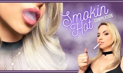 Smokin' Hot (Compilation) 1080MP4 - Hot blonde barbie girl smokes cigarettes for you , playing with smoke, inhale and exhale, teasing with smoke and lips