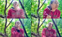 Fit Petite Asian Smoking spitting and Coughing in the woods while sick volume 22 Non Nude ****mp4****