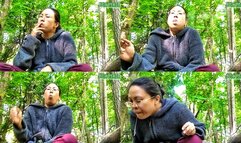 Asian Switch Jasmine Jade is sick but still Smoking, coughing and spitting in the woods volume 23 Non Nude ****mp4****