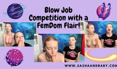 Blow Job Competition with Two Blonde Brat FemDom Girls