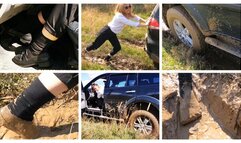 MUDDY PREMIERE: Emily has serious problems in deep mud driving tuned jeep