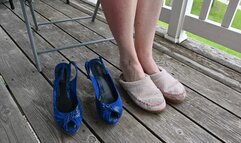 Lola dips her feet from slippers to heels (4k)