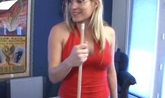 Blonde gets cum on glasses by a horny cock
