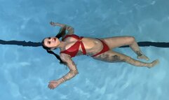Hullaballoo - Kayla going for a swim wearing a sexy red bikini