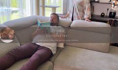 amateur WIFE gives a surprise blowjob while husband reads a book