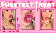 Sweetest Treat 1080MP4 - Pretty Goddess licks and sucks on a lollipop with her big full lips , teasing you with her pretty face and lips