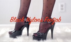 Black Nylons POV Footjob