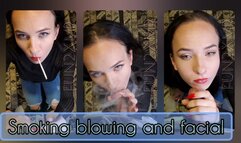 Smoking blowjob and facial