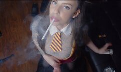 Smoking Spellbinding School Girl Sucks Cock v2