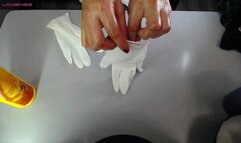 Latex Gloves and Oiled Hands