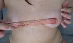 Spank tits with a ruler