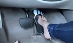 Barefoot Pedal Cranking &amp; Cumming in the BMW