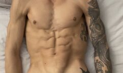 Dirty Talk Muscle Hunk Bed Masturbation Straight Down POV Big Dick Moaning Jerking Off