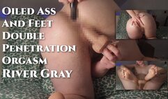 Oiled Ass And Feet Double Penetration Orgasm
