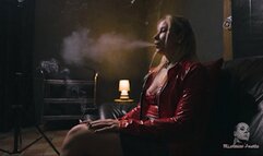 Smoking in her red jacket FHD MP4