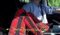 Giada Da Vinci tease her slave with her feet while he's driving the car with tease and denial, sweaty socks, humiliation, sneakers fetish