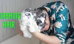 washing hair shampoo