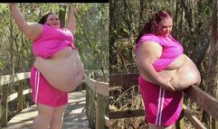 Fatty Exercises and Shows Off Her Huge Body at the Park *WMV*
