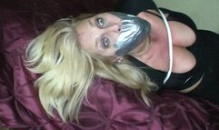 MP4 Format wife hogtied and tied up feet mout stuffed with panties MP4 Format