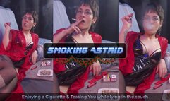 Enjoying a Cigarette & Teasing You while lying in the couch | Astrid